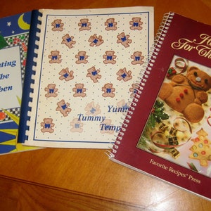 Lot of 3 Cookbooks spiral bound community recipes homemade for the holidays fundraising