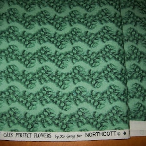 Cats and Flowers Fabric by Ro Gregg - Northcott OOP 2 yards