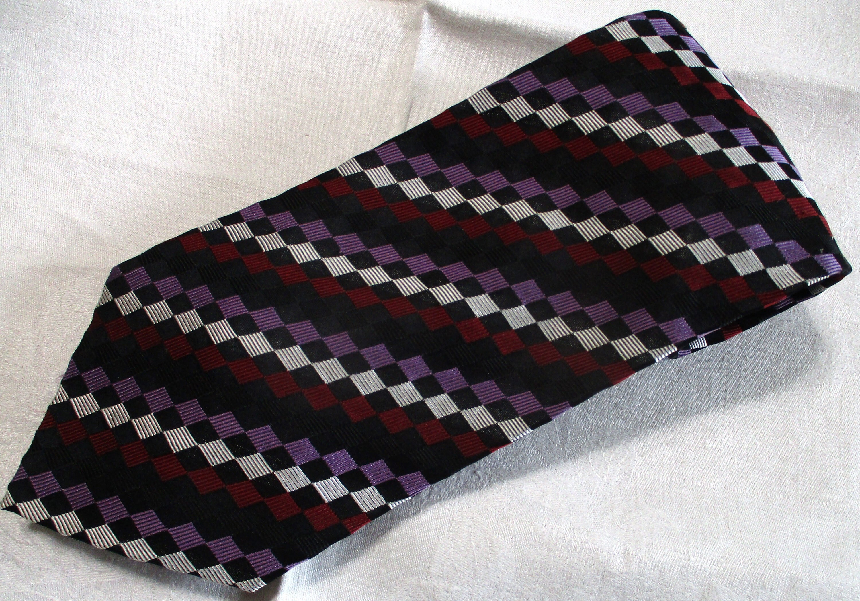 Vintage Giorgio Brutini Retro Geometric Silk Necktie Classic Tie