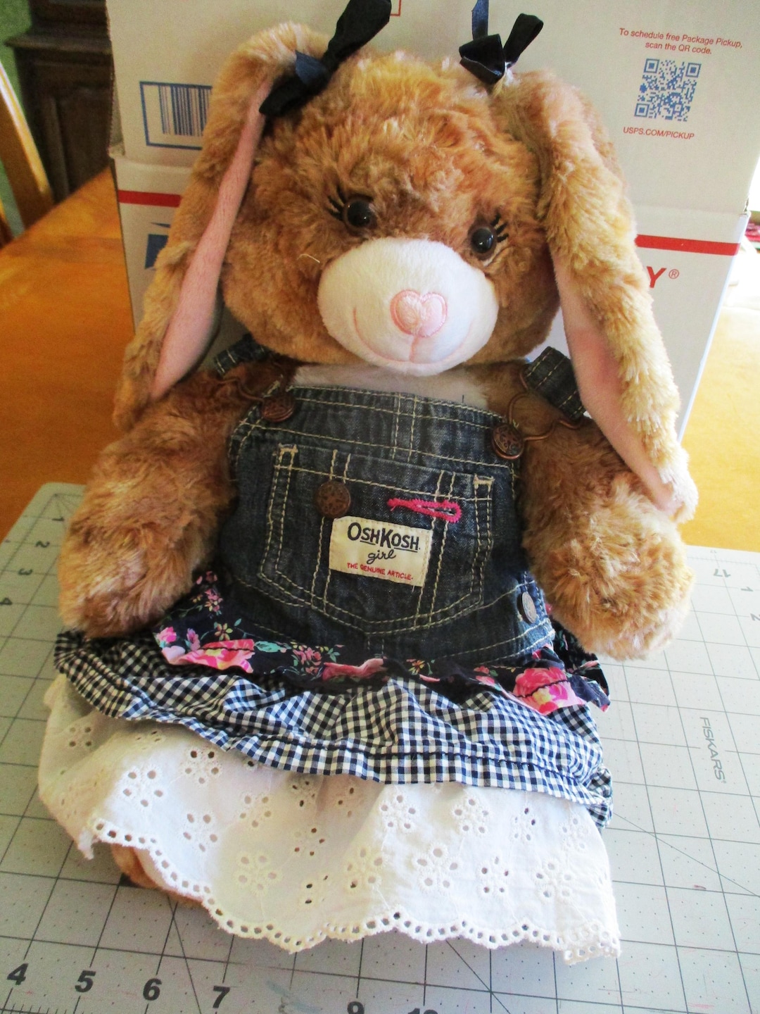Vintage OSHKOSH B'GOSH Girl Bunny Rabbit Stuffed Plush With Jean Denim ...