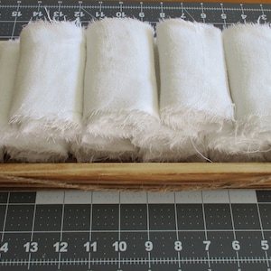 Hand Torn Irish Linen Damask Snippet Rolls: Junk Journaling, Slow Stitching