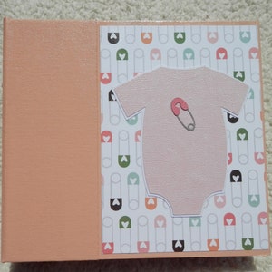 6x6 Baby Girl Scrapbook in Coral Album with Romper