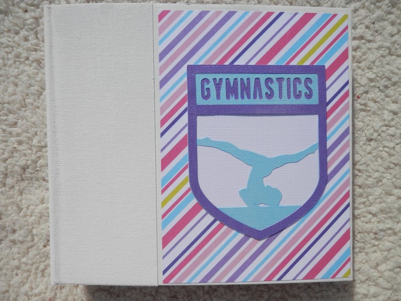 6x6 Premade Gymnastics Scrapbook Photo Album White Blue Purple Etsy