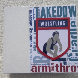 6x6 Wrestling Scrapbook Album in White Album