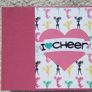 6x6 Premade Cheer Scrapbook Photo Album Pink Aqua Black