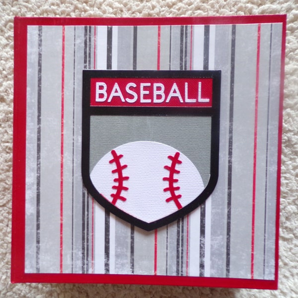 6x6 Red Grey Black Baseball Scrapbook Album