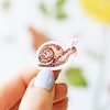 MICRO Mini Garden Snail, 1mm Shell, Handmade 1:12 Scale Miniature Brown ...