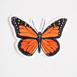Monarch Butterfly Sticker, Die Cut 3&quot;x2&quot;, Handmade Vinyl Sticker from Acrylic Painting, Native Virginia Butterflies