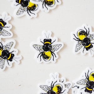 Tiny Bee Stickers 5-Pack or 10-Pack, Die Cut 1x1 Handmade Vinyl Stickers, Bumblebee Sticker image 5