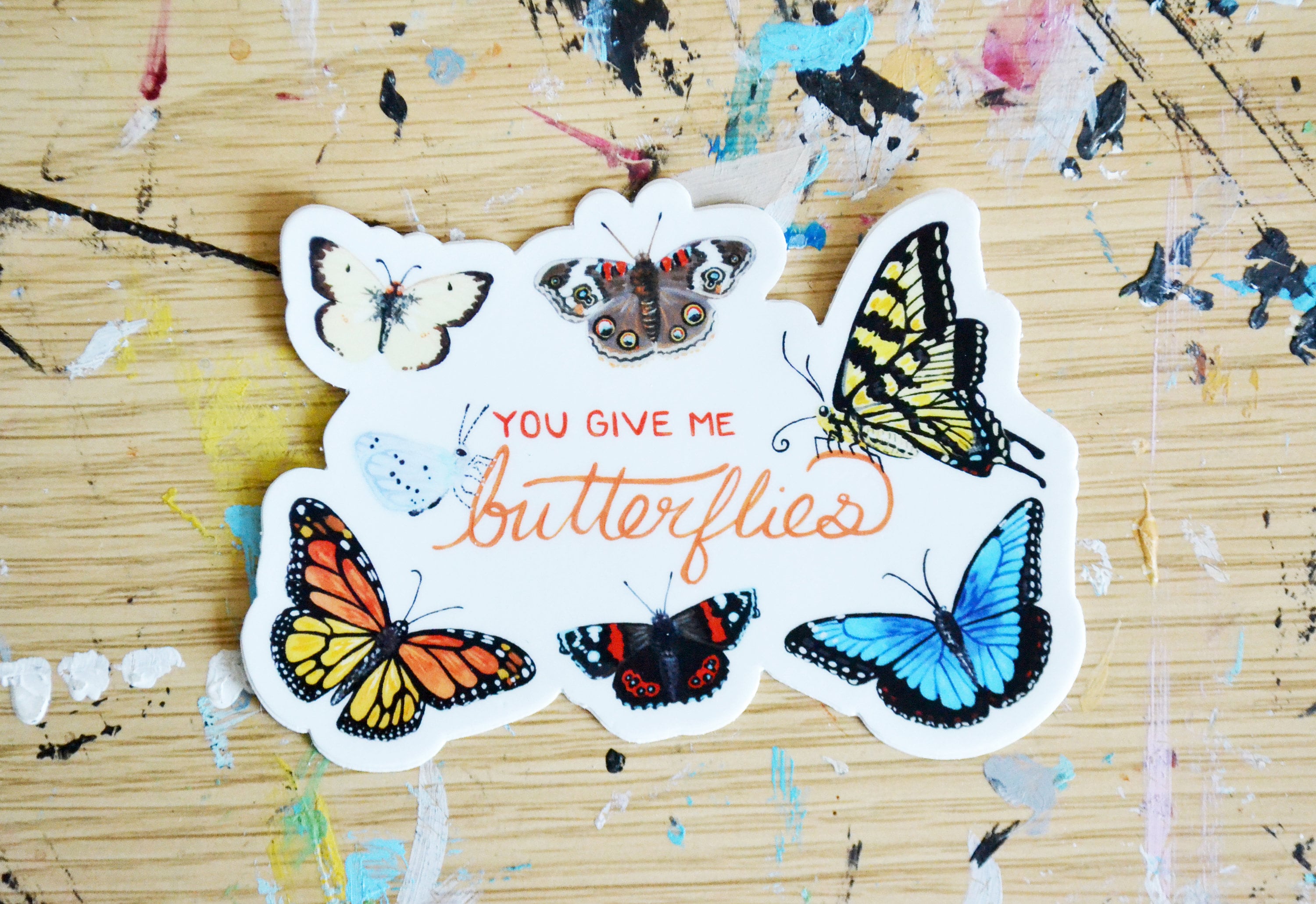 You Give Me Butterflies Sticker 3.5 x 2.5 Vinyl Etsy
