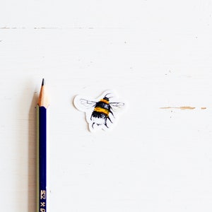 Tiny Bee Stickers 2, 5-Pack or 10-Pack, Die Cut 1x1 Handmade Vinyl Stickers, Bumblebee Sticker image 3