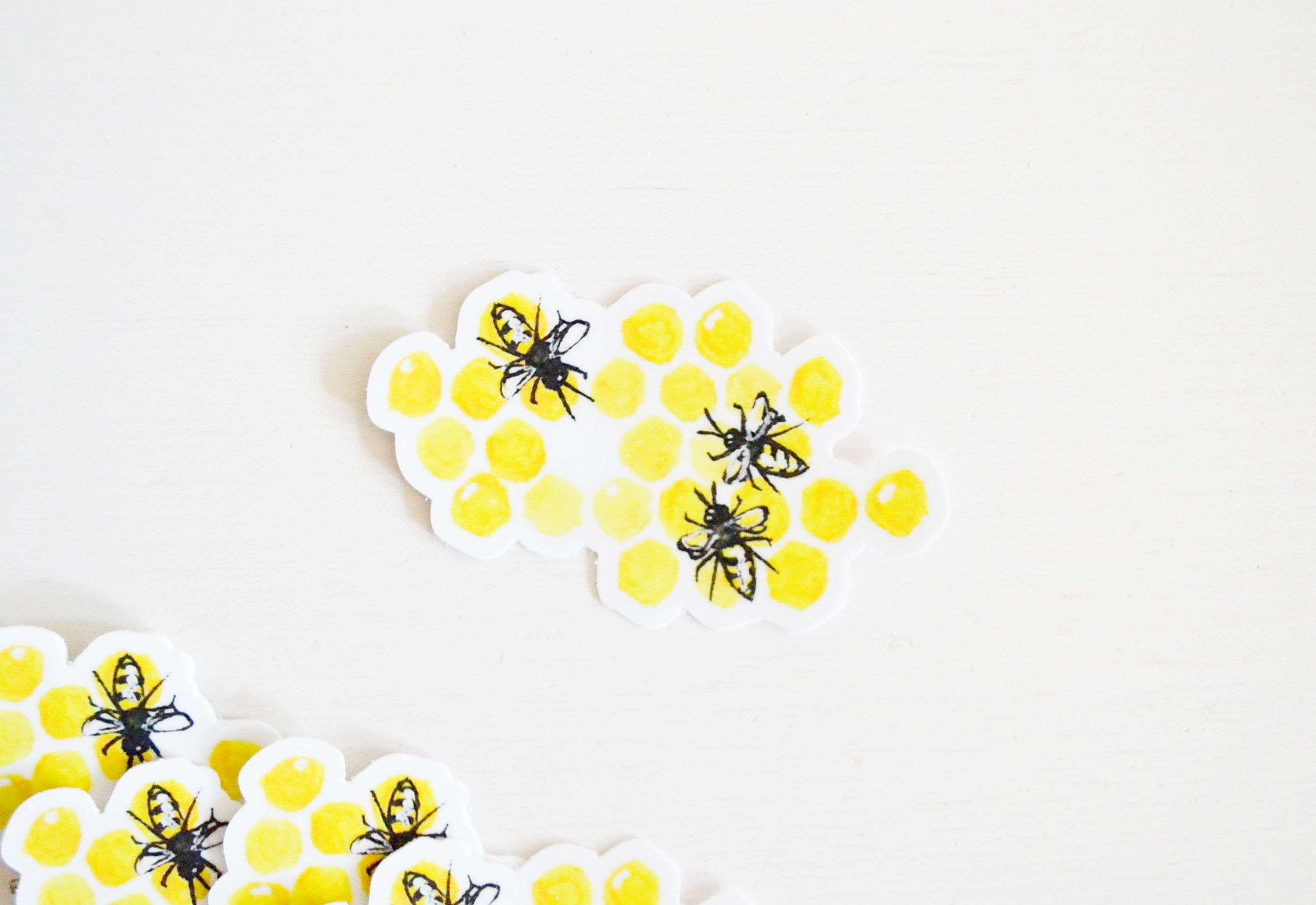 Hive Sticker Honey Bee Hive Sticker: Handmade Acrylic Painting Vinyl Decal (2