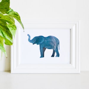 Elephant Good Luck Art Print 5x7 Framed or Unframed, From Original Acrylic Painting image 3