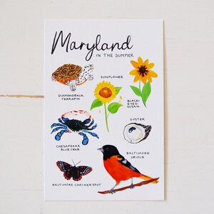 Maryland Postcard, 4"x6", Made From Original Acrylic Painting, Maryland ...