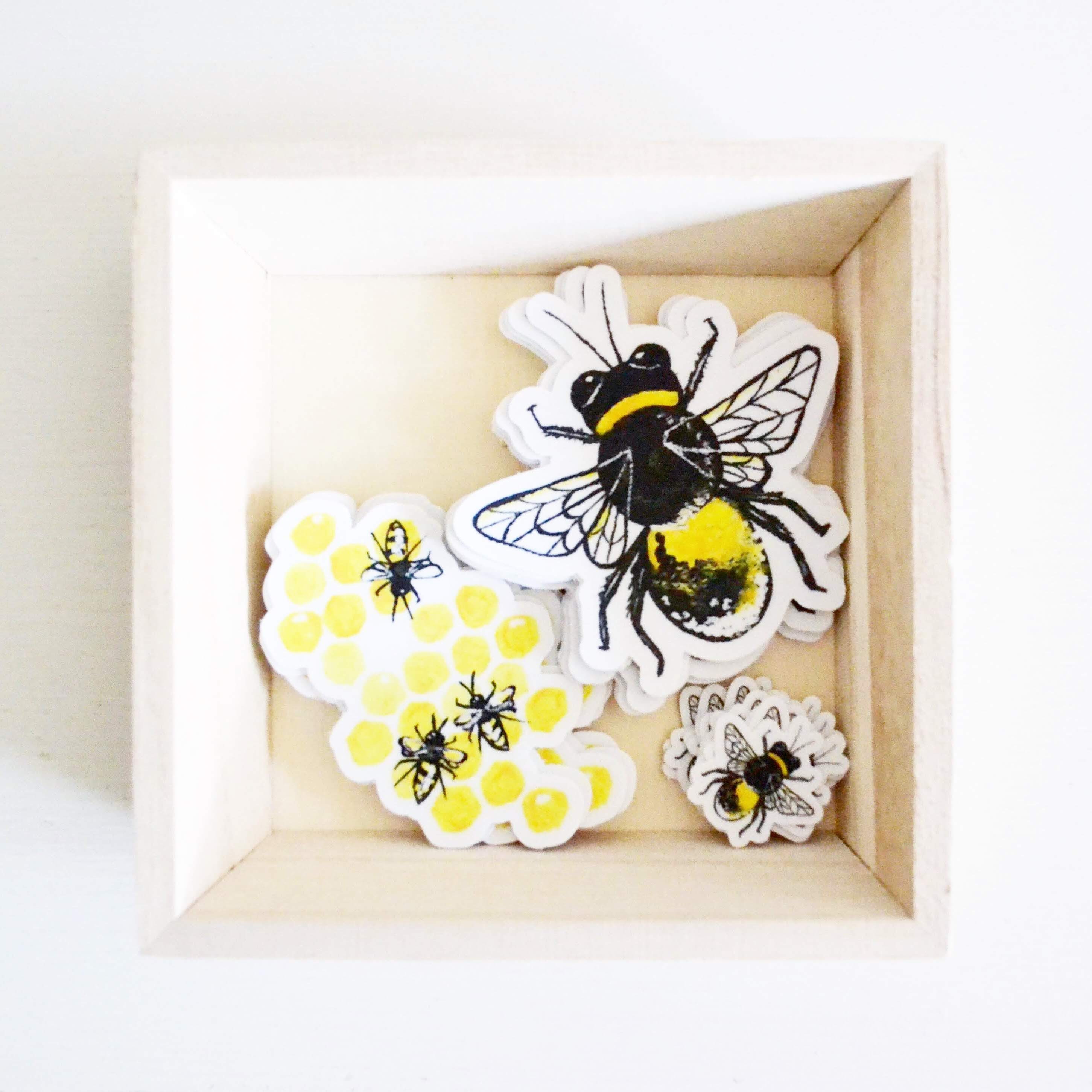 Hive Sticker Honey Bee Hive Sticker: Handmade Acrylic Painting Vinyl Decal (2