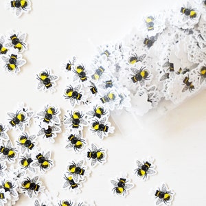 Tiny Bee Stickers 5-Pack or 10-Pack, Die Cut 1x1 Handmade Vinyl Stickers, Bumblebee Sticker image 8