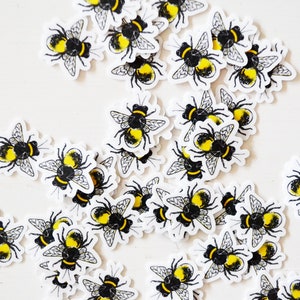 Tiny Bee Stickers 5-Pack or 10-Pack, Die Cut 1x1 Handmade Vinyl Stickers, Bumblebee Sticker image 6