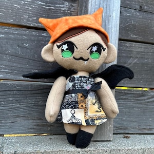 Girl Bat Doll, halloween doll, cute but spooky doll