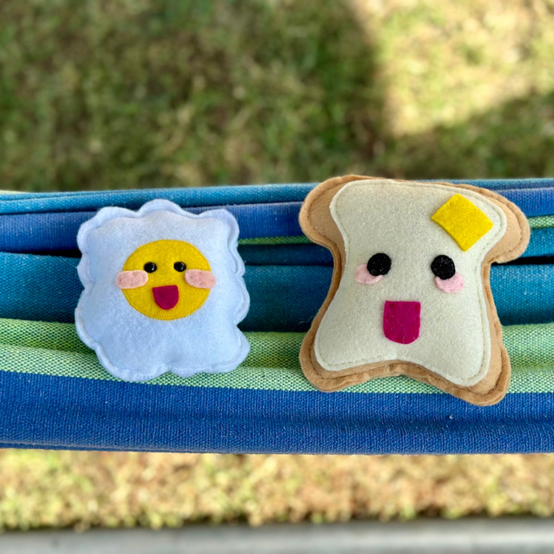 Fried Egg and Toast Plushie Felt Food Etsy