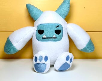 Yeti Plush Monster, cryptid plush, kawaii handmade stuffed animal