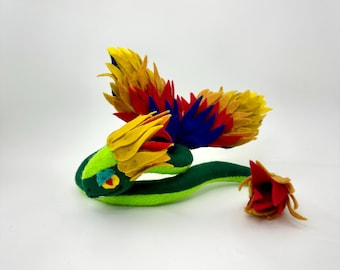 Queztalcoatl plush mini , winged snake, mythological plush