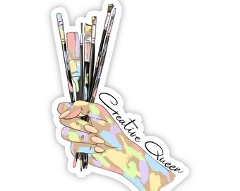 Creative Queen Artist Sticker, Gifts For Artists