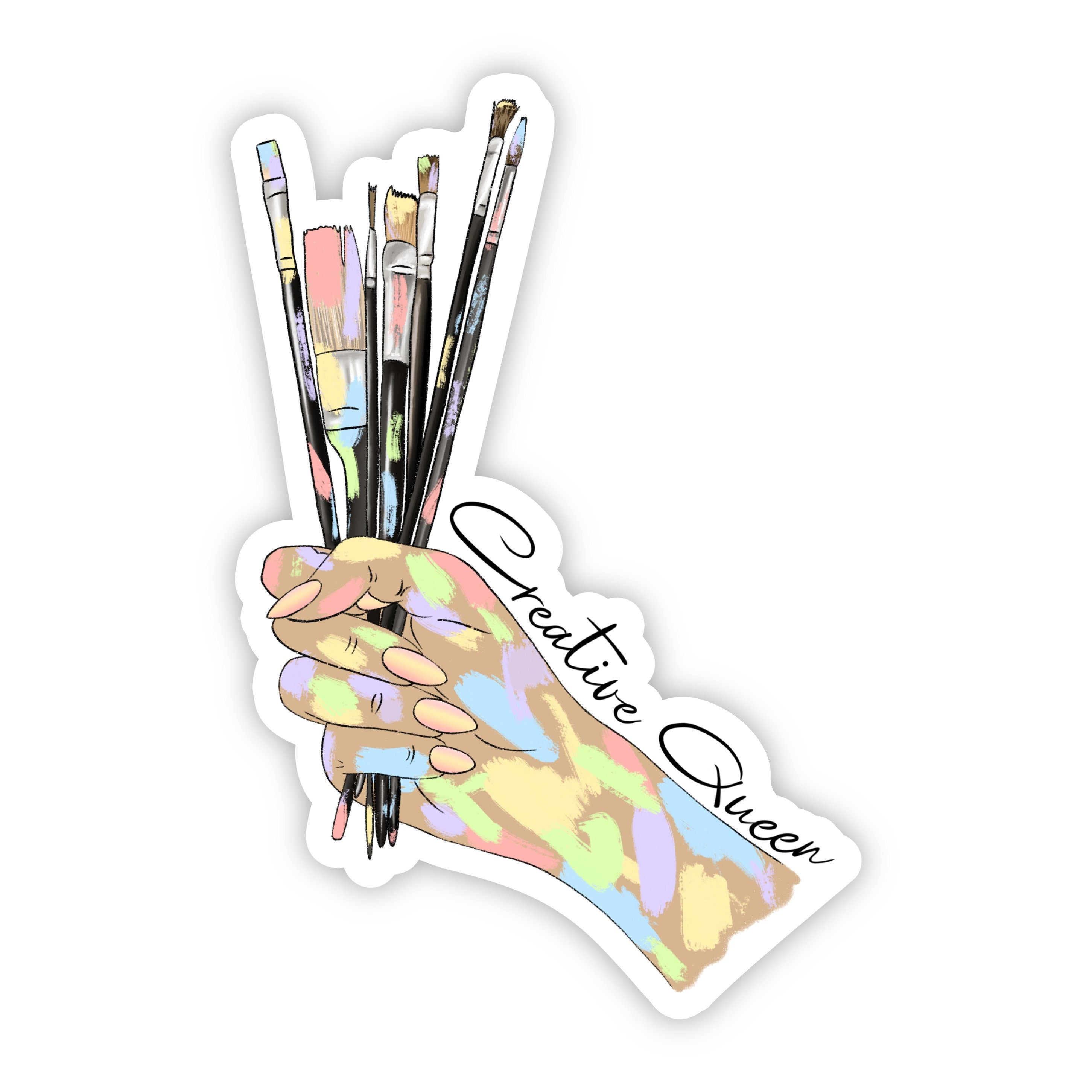 Sticker Making Queen Creative Queen Artist Sticker, Creative Art Sticker, Painting Sticker ...