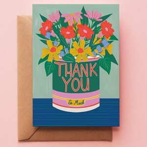 Danke, dass Sie so viel Karte - Bunte Blume Dankeschön-Grußkarte - Floral Dankeschön - Niedliche Fröhliche Dankbarkeitskarte