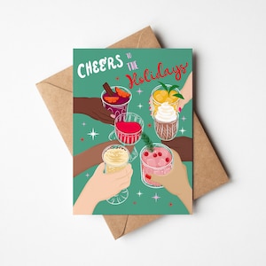 Cheers To the Holidays Greeting Card, Holiday Card, Christmas Card, Christmas Card Set, Holiday Card Set, Christmas Card for Friend