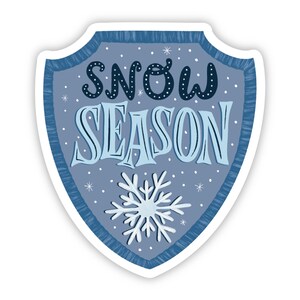 Snow Season Winter Ski Sticker, Skiing Sticker, Ski Badge Sticker, Holiday Sticker, Gift for Skier, Winter Sports Gift, Snow Sticker