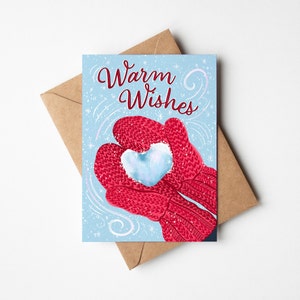 Tarjeta de felicitación navideña Warm Wishes, tarjeta de felicitación de invierno, tarjeta navideña, conjuntos de tarjetas de Navidad, conjunto de tarjetas navideñas, conjunto de tarjetas de Navidad