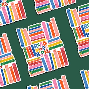 Autocollant coloré « Lire la suite », autocollant en vinyle pour amoureux des livres, joli cadeau pour rat de bibliothèque, décalcomanie pour les amateurs de lecture, imperméable, durable