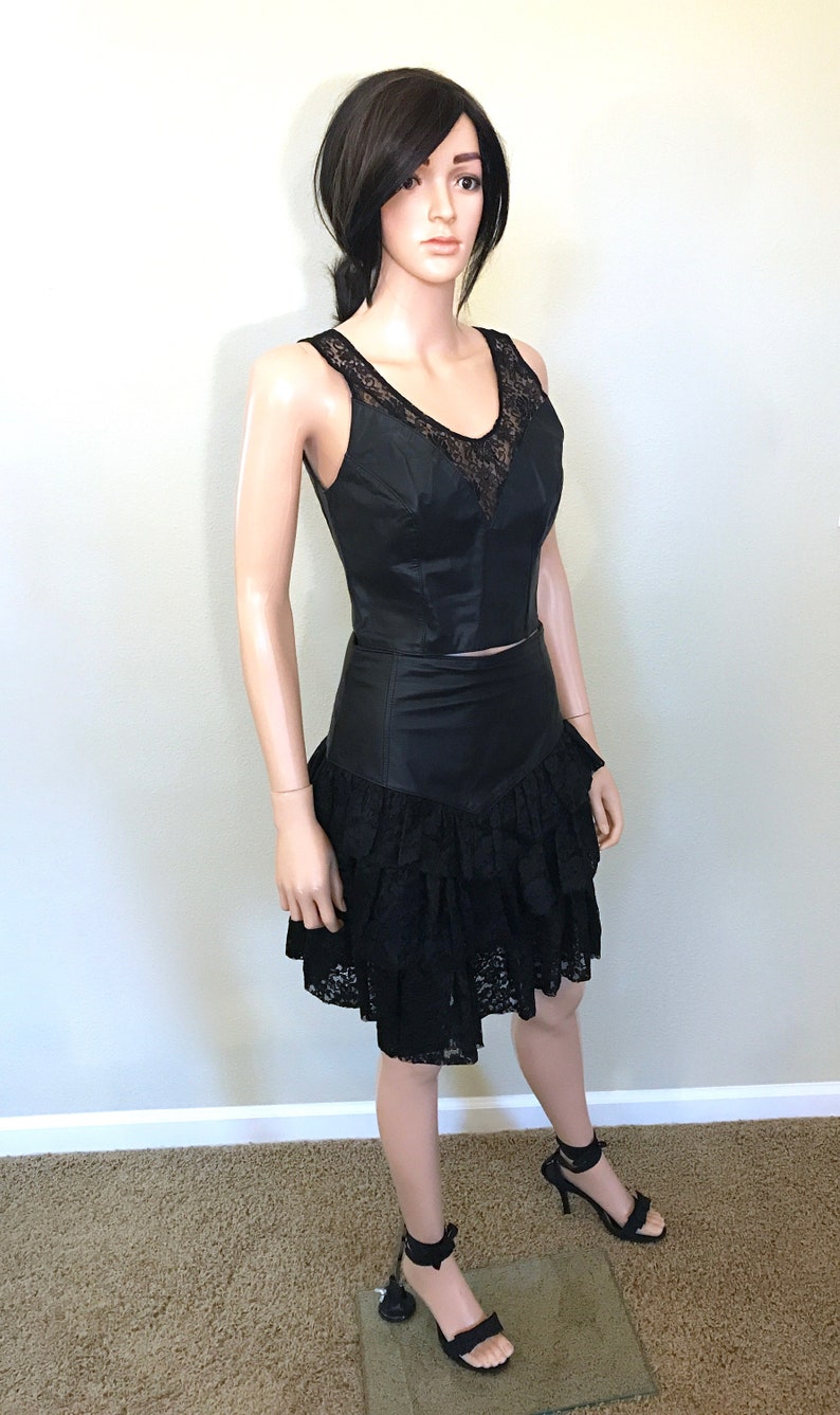 black leather prom dress