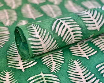Handmade Lokta Paper Sheet - Batik Fern Leaf (80 gsm)