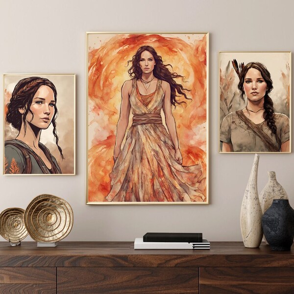 Digital Print Bundle of Katniss of Hunger Games | Jennifer Lawrence as Ms. Everdeen