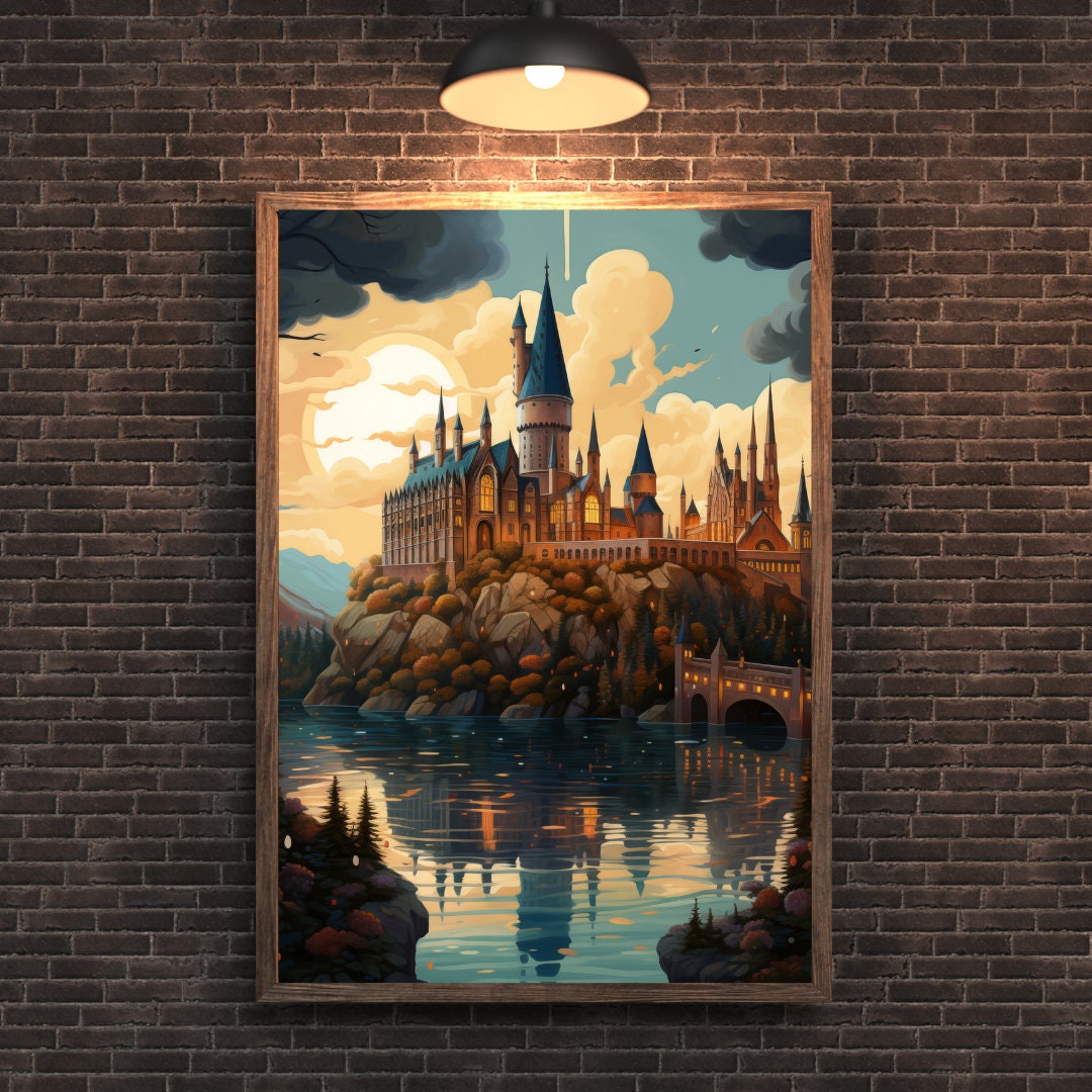 Digital Hogwarts School Poster Print Slight Geometric Abstract of ...