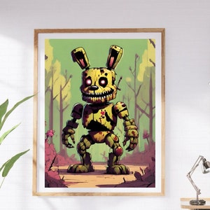 Into the Pit but it's Springtrap REMASTERED Art Print for Sale by