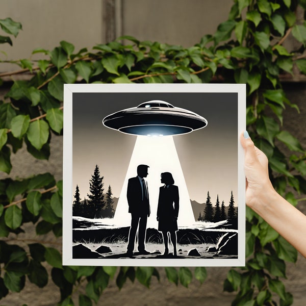 Digital Print Image of The X-Files | Mulder & Scully | Paranormal Abstract Wall Art | 90's TV Decor