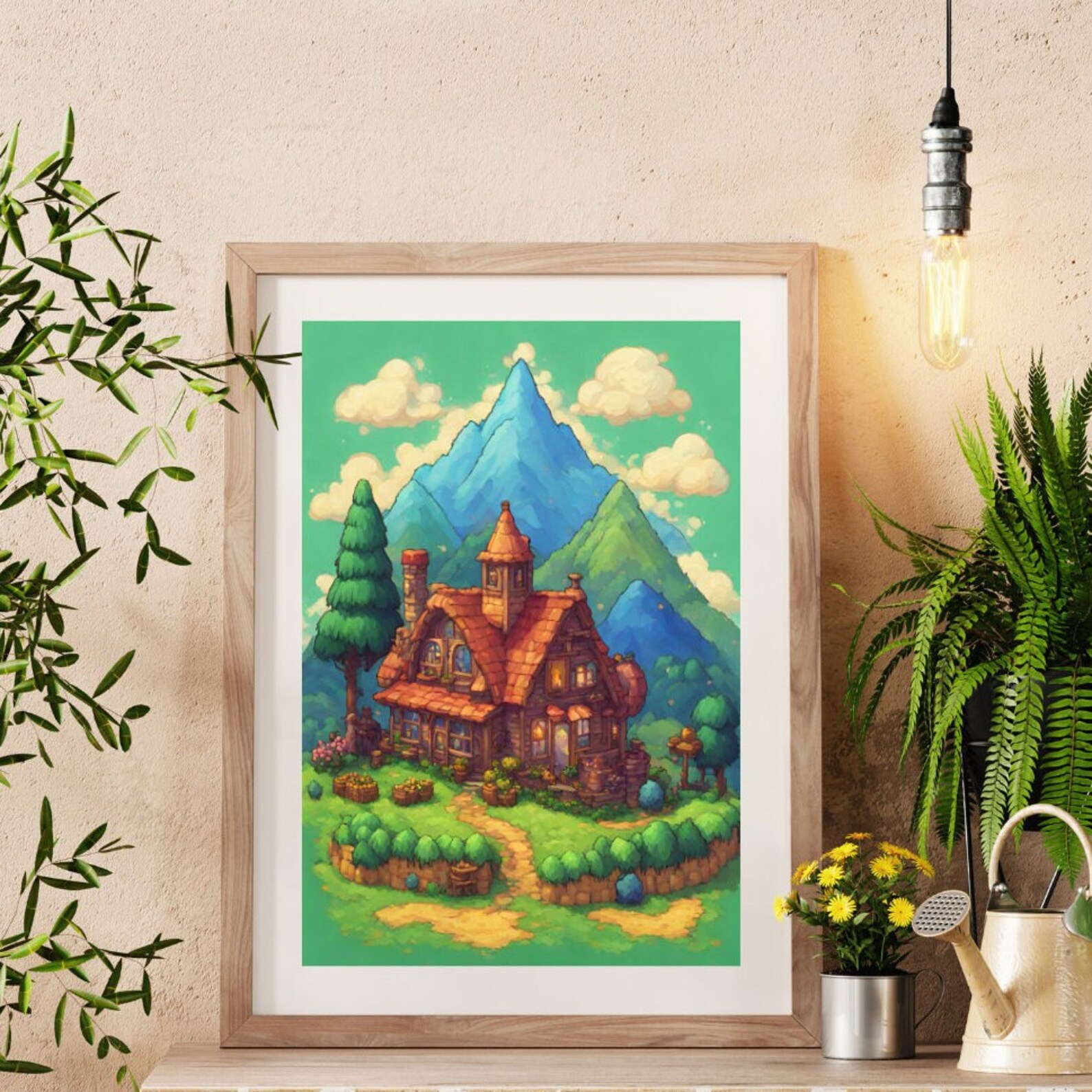 Digital Stardew Valley Poster Print Stardew Inspired Farm Landscape in
