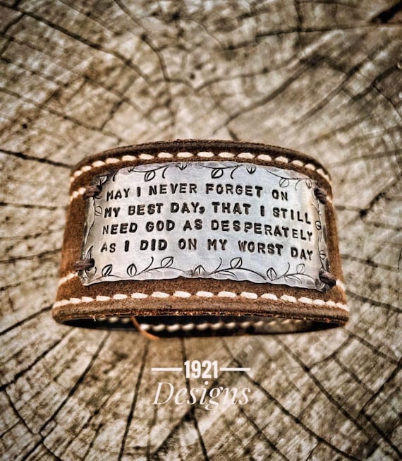 May I never forget… - hand stamped - hand made bracelet