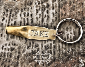 key chain - hand stamped - personalized