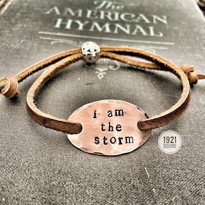 I am the storm - repurposed pressed penny bracelet - one size fits all