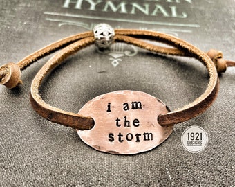 I am the storm - repurposed pressed penny bracelet - one size fits all