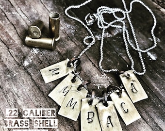 Brass drop necklace - hand stamped jewelry - personalized jewelry