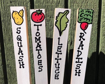 Vegetable Garden Stakes , Plant Tags,  Wood Garden Labels, Gardener Gift, Outdoor Garden Art