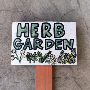 Herb Garden Sign, Herb Garden Marker, Herbal Gardening Stake, Gardener Gift