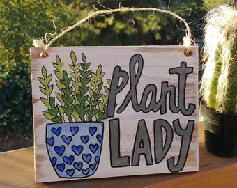 Plant Lady Pallet Sign, Succulent Wood Sign, Plant Lover Gift, Plant Mom, Crazy Plant Lady, Home Decor