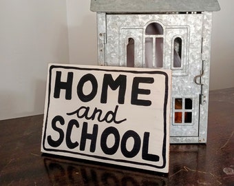 Homeschool Wood Sign Home and School Wall decor Home sweet Homeschool Happy Homemaker Gift