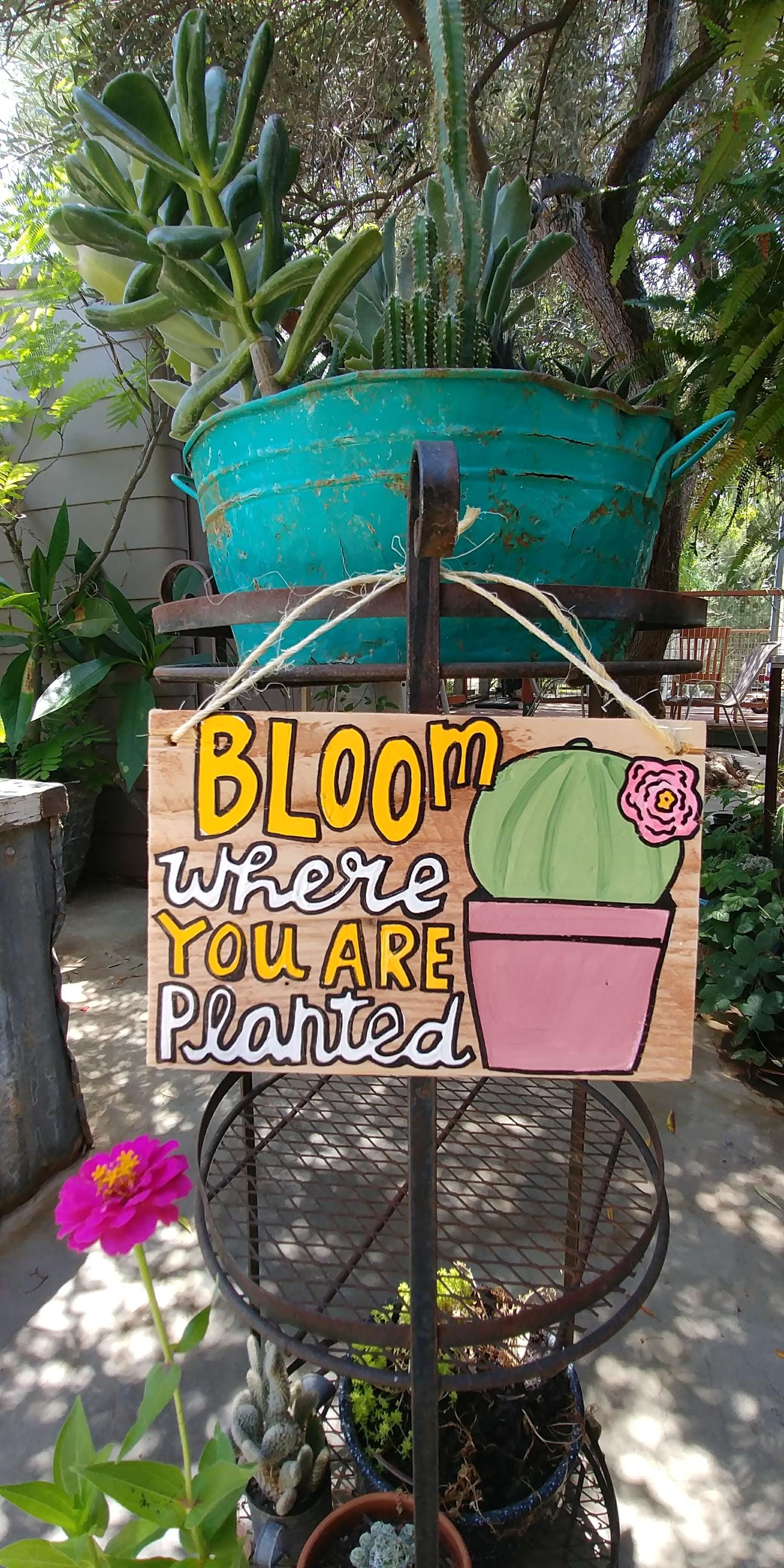 Planted Event Sign Bloom Where You Are Planted Wood Pallet Sign, Bloom Wood Sign - Etsy