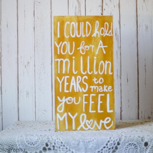To Make You Feel My Love Wood Pallet Sign, Valentine's Anniversary Gift, Bob Dylan Garth Brooks Adele Song Lyric Sign image 1